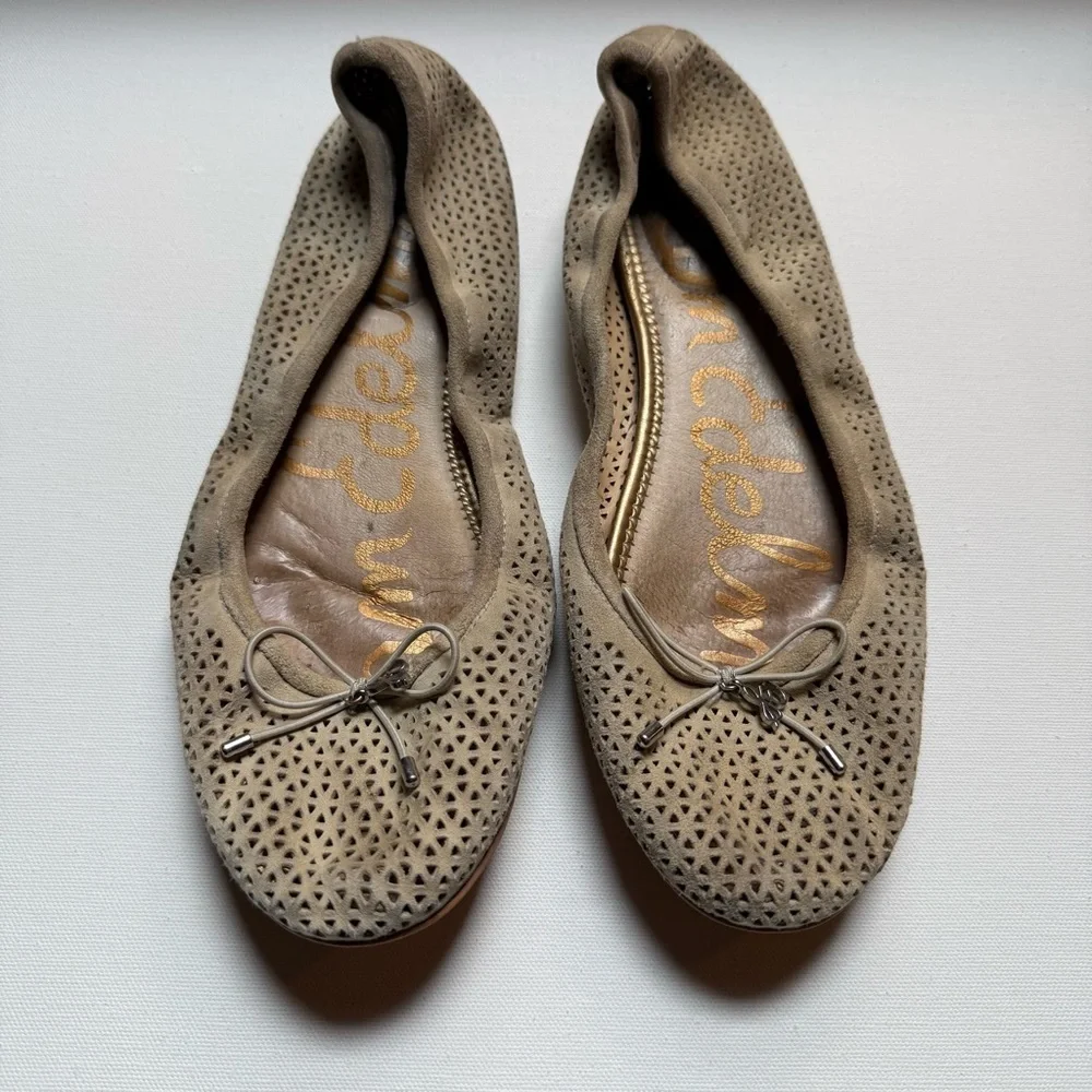 Sam Edelman Taupe Perforated Ballet Sz 9 Flats
